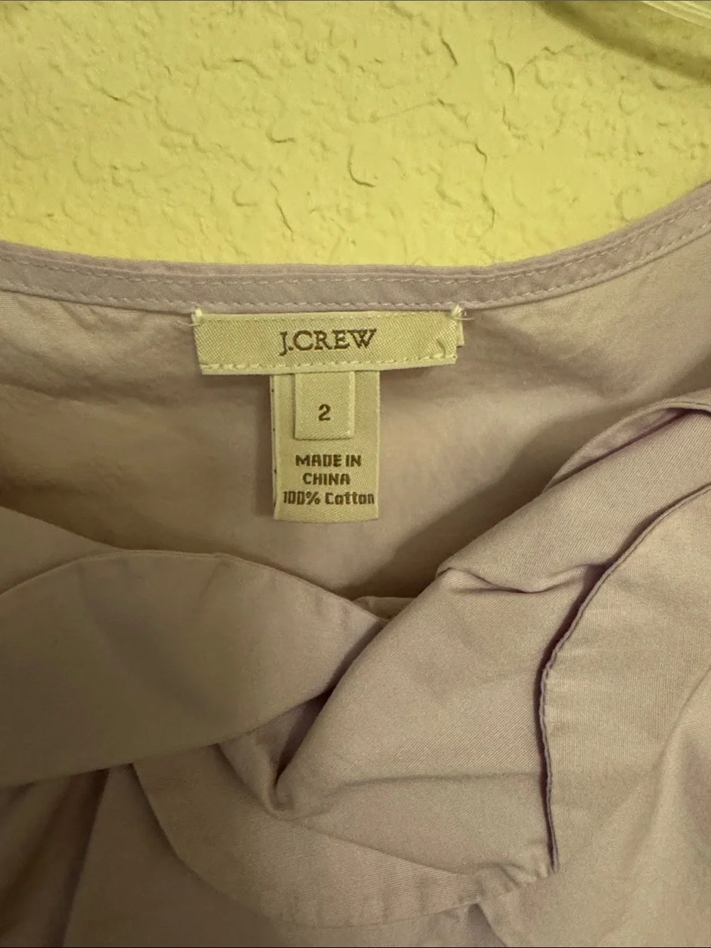 J. Crew Lavender Layered Ruffle Sleeveless Top with Self Tie